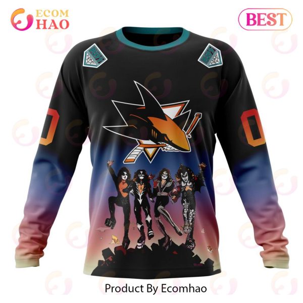 NHL San Jose Sharks X KISS Band Design 3D Hoodie