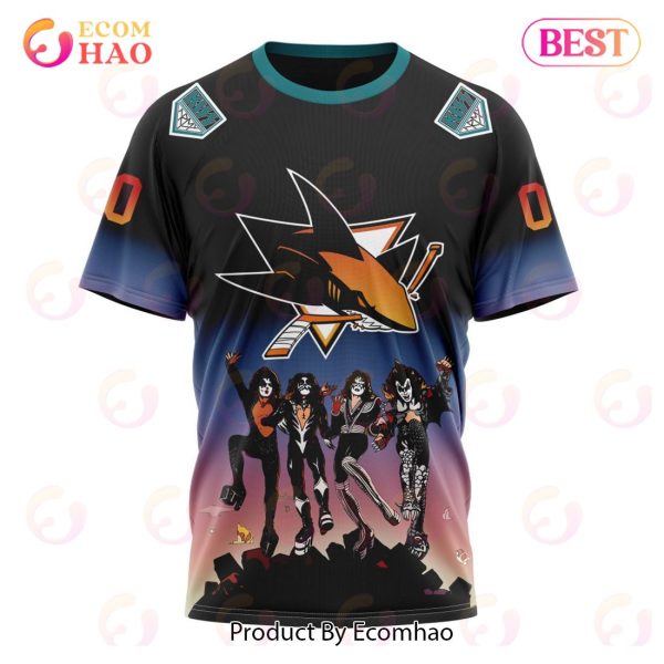 NHL San Jose Sharks X KISS Band Design 3D Hoodie