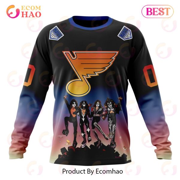 NHL St. Louis Blues X KISS Band Design 3D Hoodie
