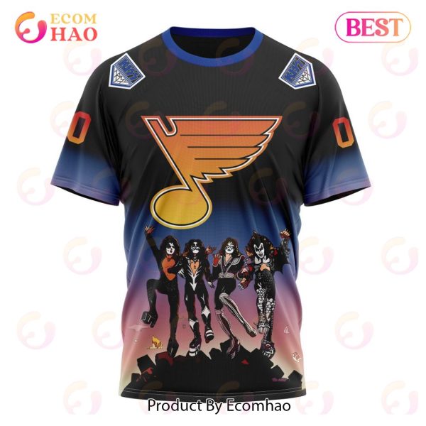 NHL St. Louis Blues X KISS Band Design 3D Hoodie