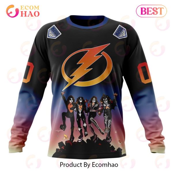 NHL Tampa Bay Lightning X KISS Band Design 3D Hoodie
