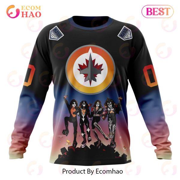 NHL Winnipeg Jets X KISS Band Design 3D Hoodie