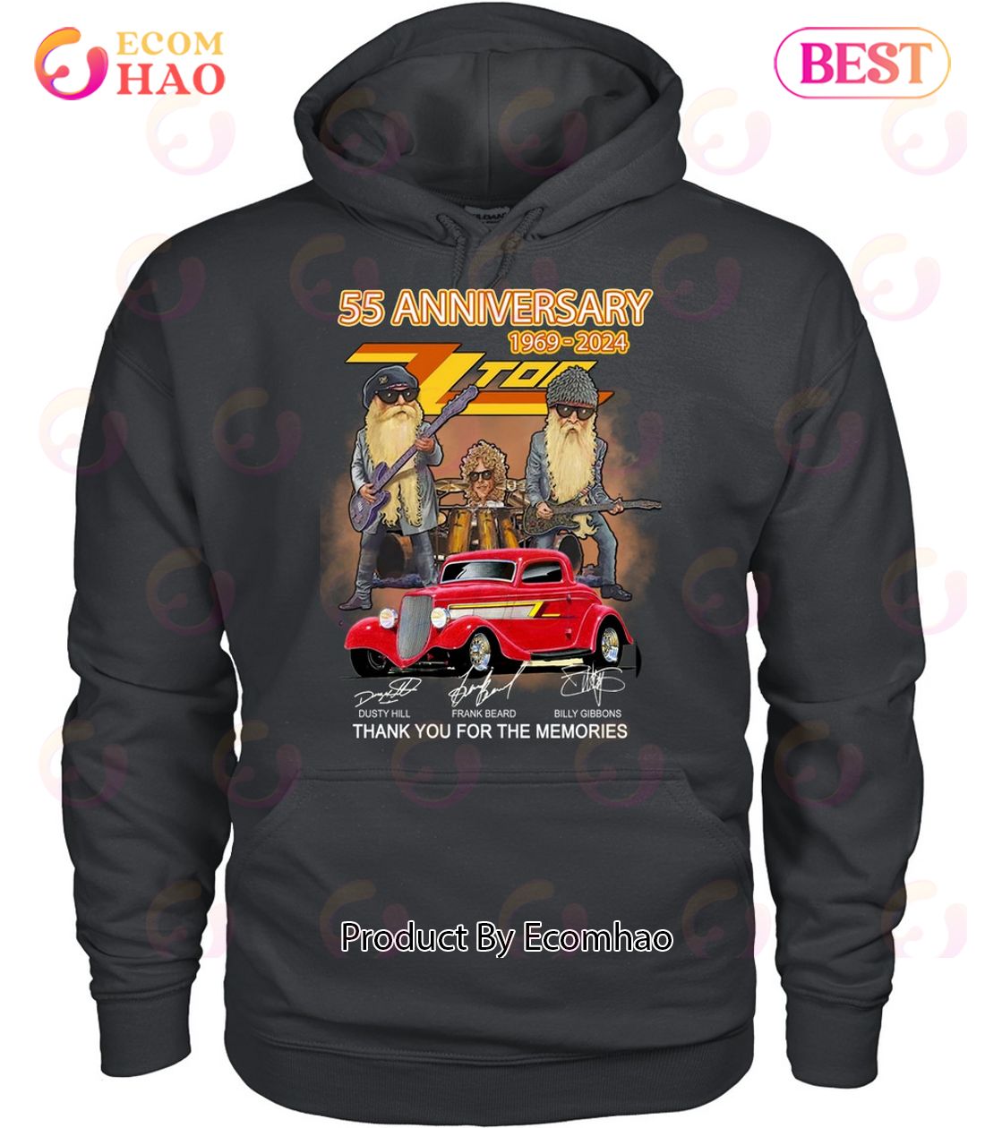 55th Anniversary 1969 – 2024 ZZ Top Thank You For The Memories T-Shirt