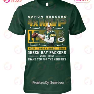 Aaron Rodgers 4xMVP Green Bay Packers 2005 – 2022 Thank You For The Memories T-Shirt