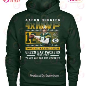 Aaron Rodgers 4xMVP Green Bay Packers 2005 – 2022 Thank You For The Memories T-Shirt