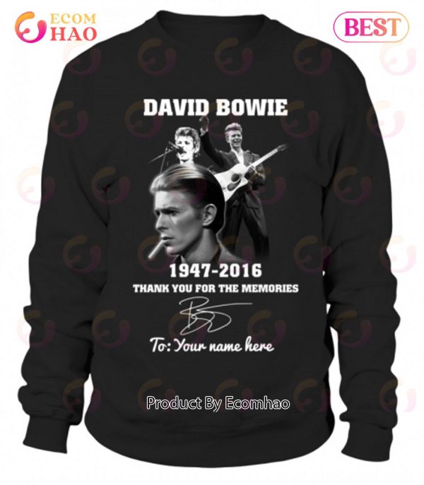 Custom Name David Bowie 1947 – 2016 Thank You For The Memories T-Shirt