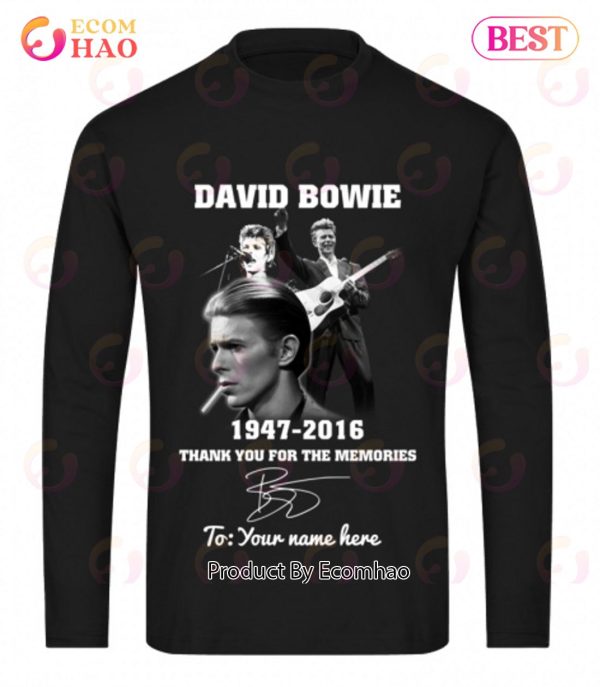 Custom Name David Bowie 1947 – 2016 Thank You For The Memories T-Shirt