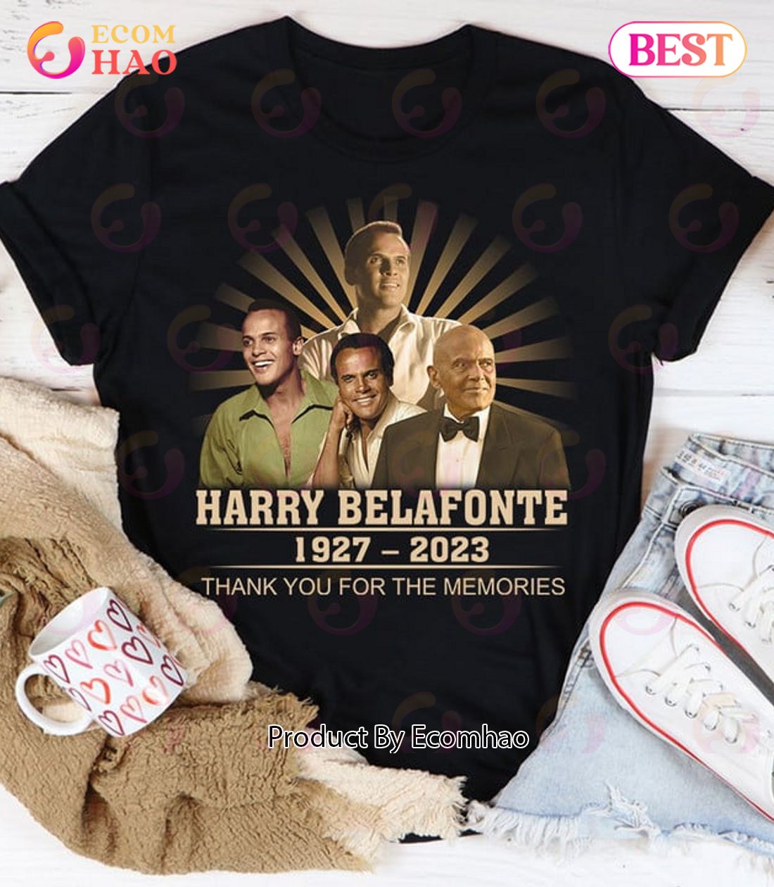 Harry Belafonte 1927 – 2023 Thank You For The Memories T-Shirt