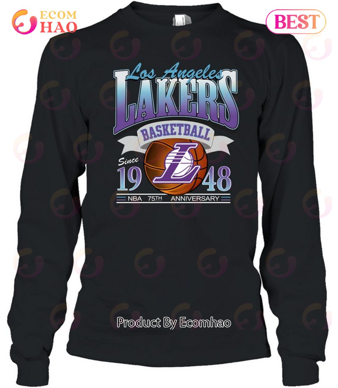 Los Angeles Lakers Nike 75th Anniversary Courtside Element Long Sleeve  T-Shirt - Black