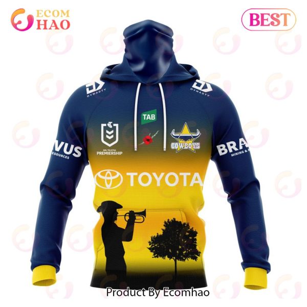 NRL North Queensland Cowboys Special ANZAC Day Kits 2023 3D Hoodie