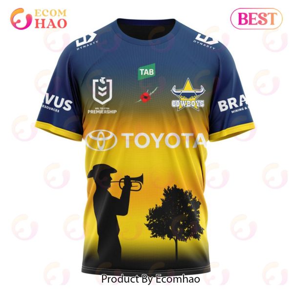 NRL North Queensland Cowboys Special ANZAC Day Kits 2023 3D Hoodie