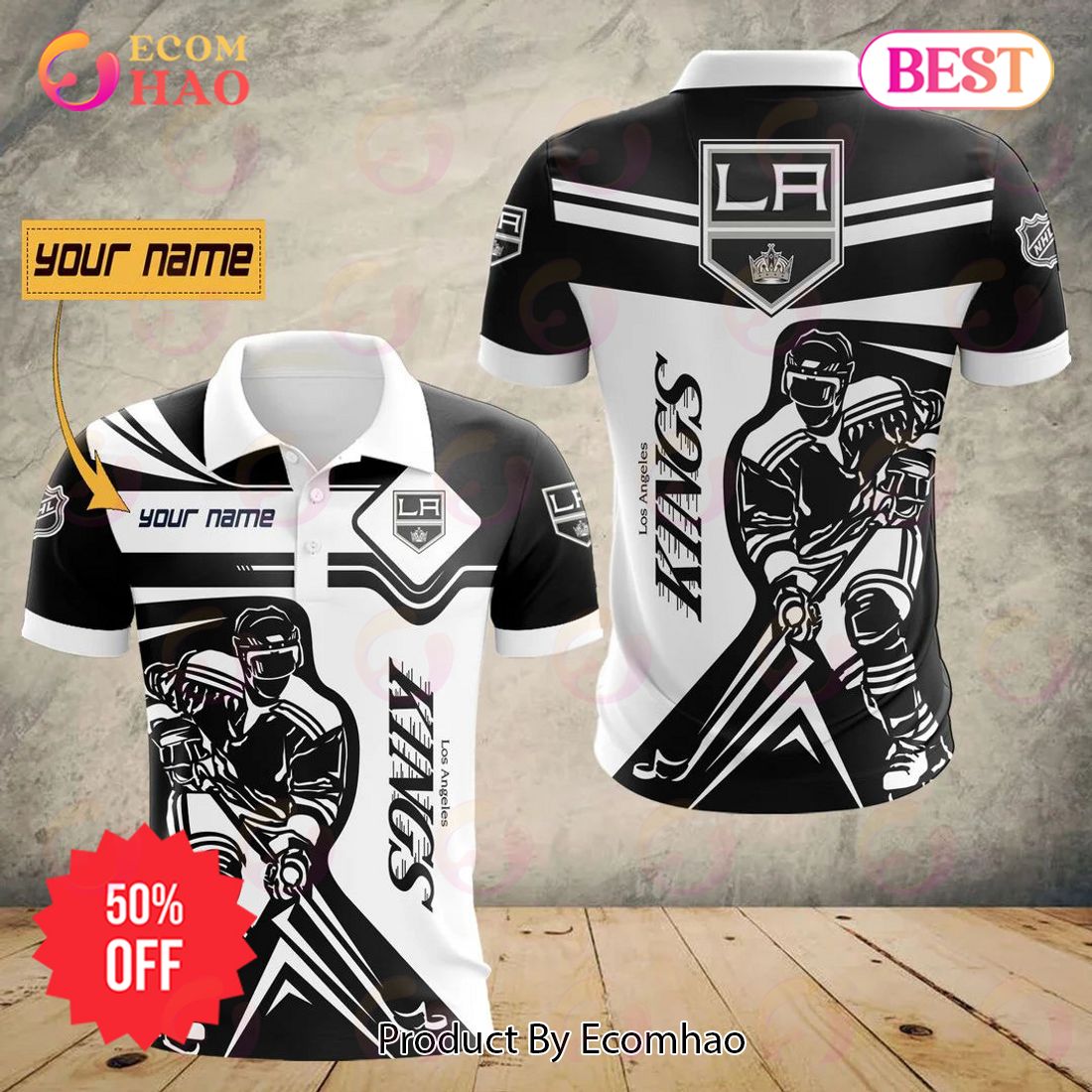 Best Selling Product] Custom Golf Mix NHL Los Angeles Kings Polo Shirt