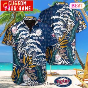 MLB Minnesota Twins Special Hawaiian Design Button Shirt