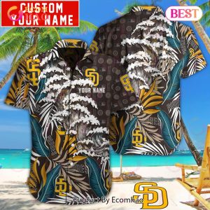 MLB San Diego Padres Special Hawaiian Design Button Shirt