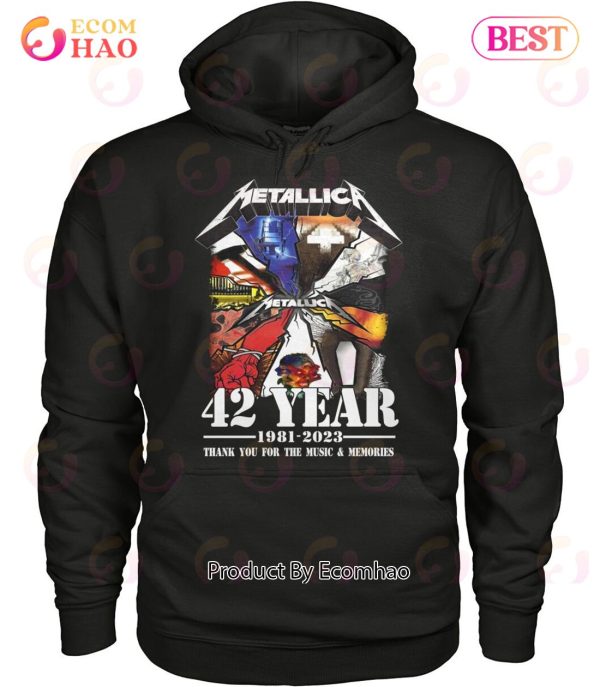 Metallica 42 Years 1981 – 2023 White Tone Thank You For The Memories T-Shirt