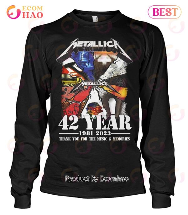 Metallica 42 Years 1981 – 2023 White Tone Thank You For The Memories T-Shirt