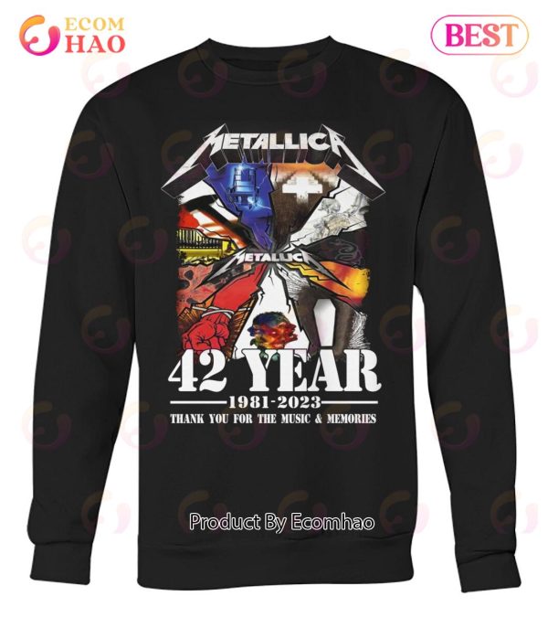 Metallica 42 Years 1981 – 2023 White Tone Thank You For The Memories T-Shirt