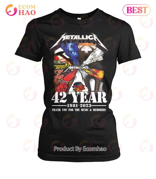 Metallica 42 Years 1981 – 2023 White Tone Thank You For The Memories T-Shirt