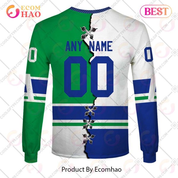 Personalized AHL Abbotsford Canucks Mix Jersey 3D Hoodie - Ecomhao Store