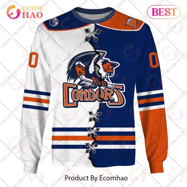 Personalized AHL Bakersfield Condors Mix Jersey 3D Hoodie