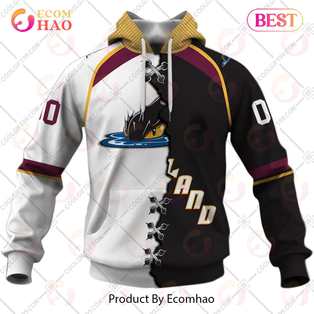 Personalized AHL Cleveland Monsters Mix Jersey 3D Hoodie