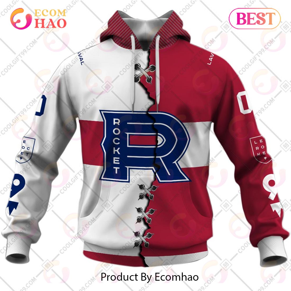 Personalized AHL Laval Rocket Mix Jersey 3D Hoodie