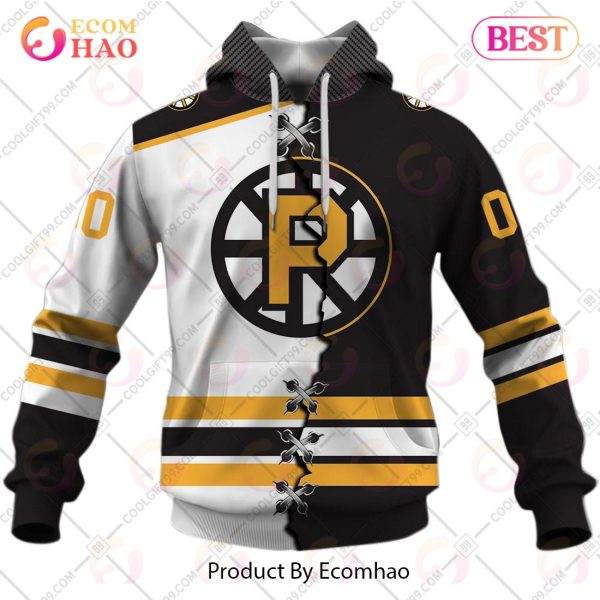 Personalized AHL Providence Bruins Mix Jersey 3D Hoodie