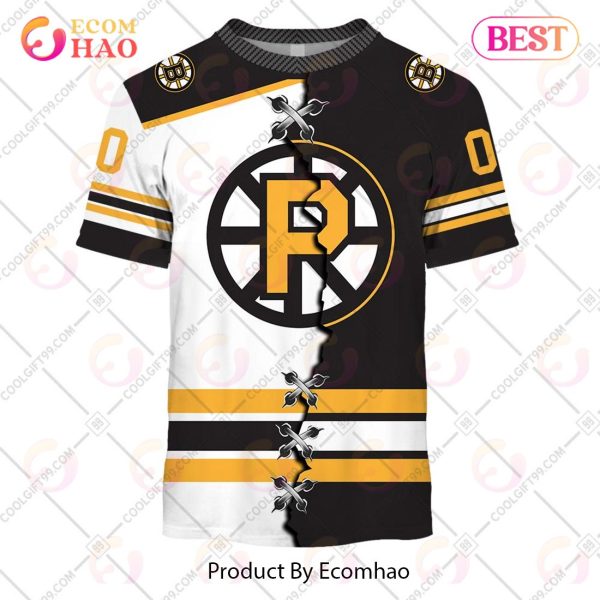 Personalized AHL Providence Bruins Mix Jersey 3D Hoodie