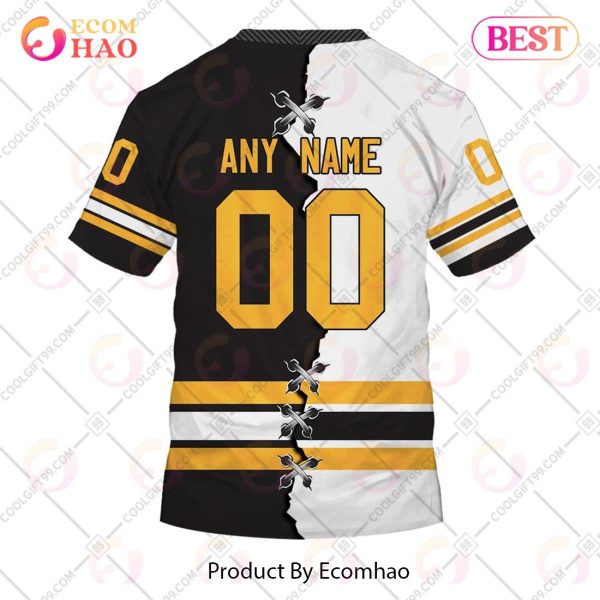 Personalized AHL Providence Bruins Mix Jersey 3D Hoodie