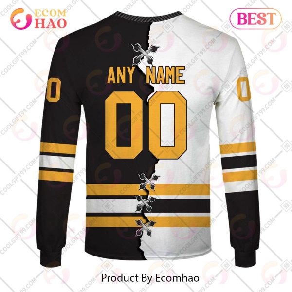 Personalized AHL Providence Bruins Mix Jersey 3D Hoodie