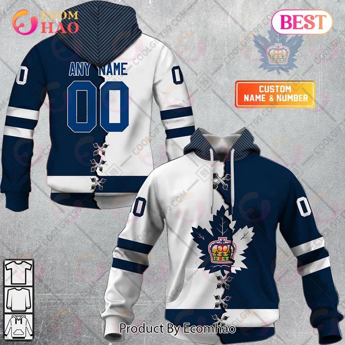 Personalized AHL Toronto Marlies Mix Jersey 3D Hoodie