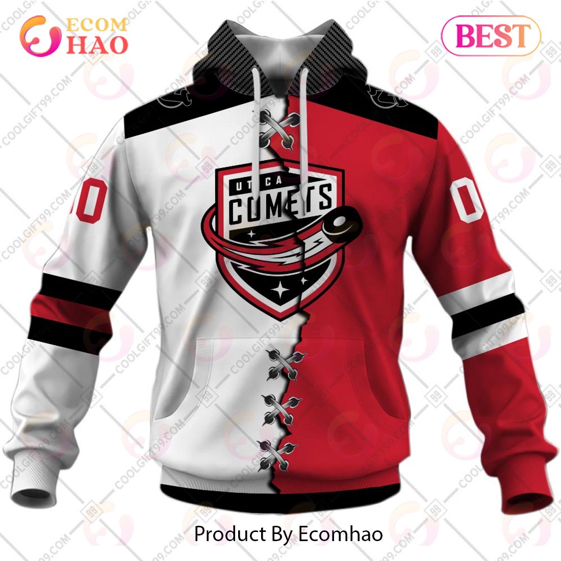 Personalized AHL Utica Comets Mix Jersey 3D Hoodie