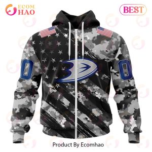 NHL Anaheim Ducks Special Camo Armed Forces Design 3D Hoodie