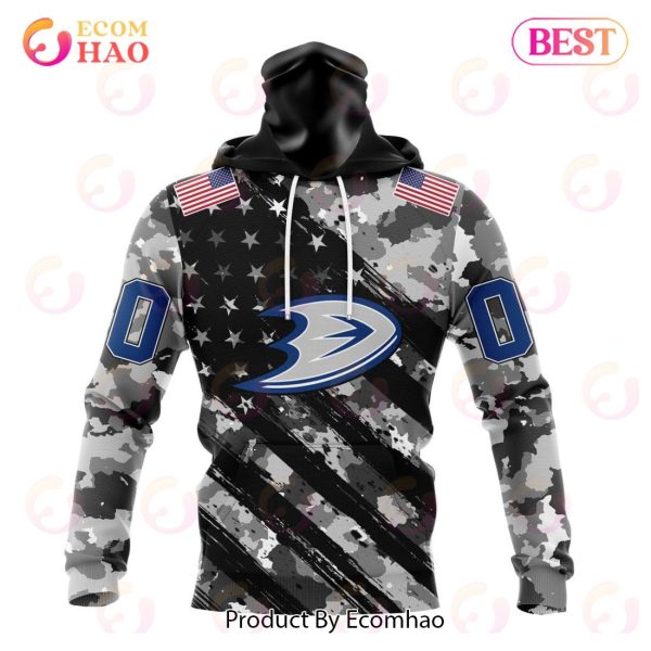 NHL Anaheim Ducks Special Camo Armed Forces Design 3D Hoodie