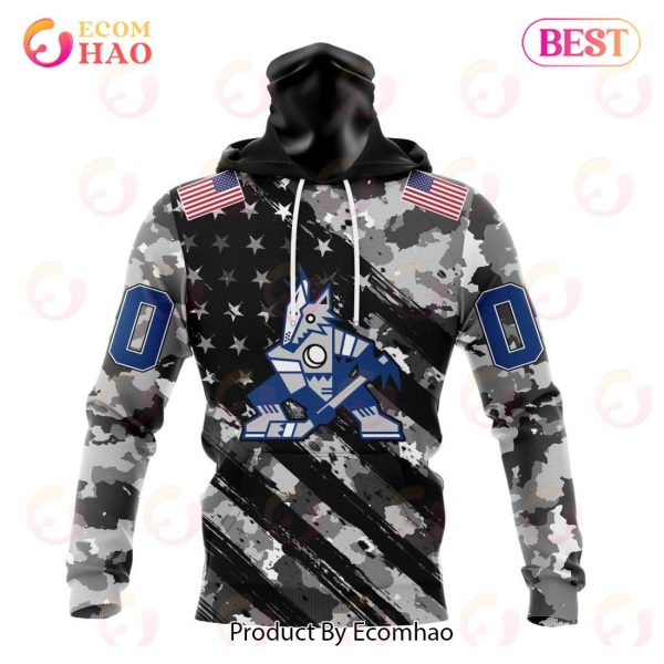 NHL Arizona Coyotes Special Camo Armed Forces Design 3D Hoodie
