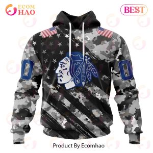 NHL Chicago Blackhawks Special Camo Armed Forces Design 3D Hoodie
