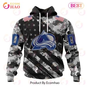 NHL Colorado Avalanche Special Camo Armed Forces Design 3D Hoodie
