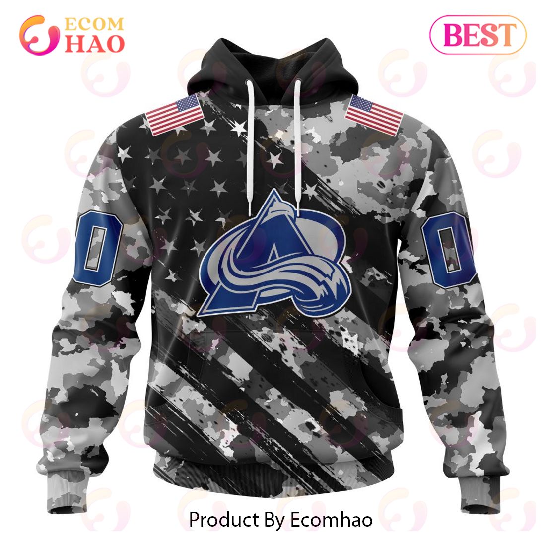 NHL Columbus Blue Jackets Special Camo Armed Forces Design 3D Hoodie