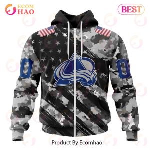 NHL Colorado Avalanche Special Camo Armed Forces Design 3D Hoodie