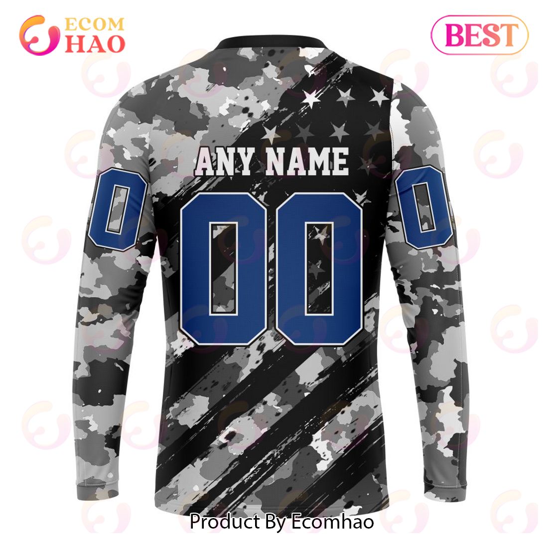 Detroit Red Wings Personalized Custom Adidas Camo Military Appreciation  Authentic Practice Jersey