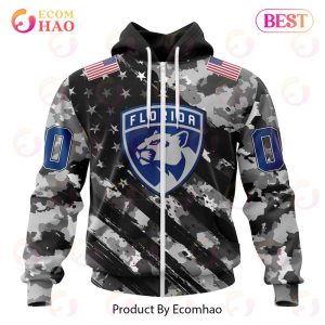NHL Florida Panthers Special Camo Armed Forces Design 3D Hoodie