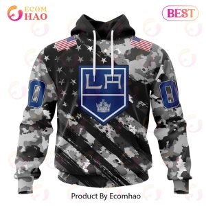 NHL Los Angeles Kings Special Camo Armed Forces Design 3D Hoodie