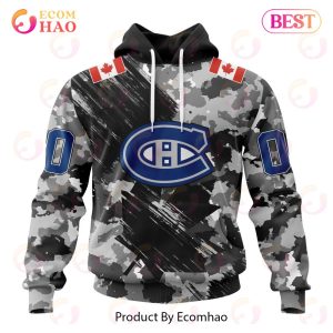 NHL Montreal Canadiens Special Camo Armed Forces Design 3D Hoodie