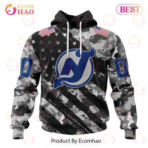 NHL New Jersey Devils Special Camo Armed Forces Design 3D Hoodie