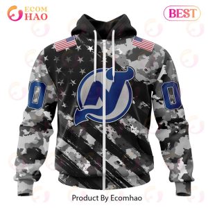 NHL New Jersey Devils Special Camo Armed Forces Design 3D Hoodie