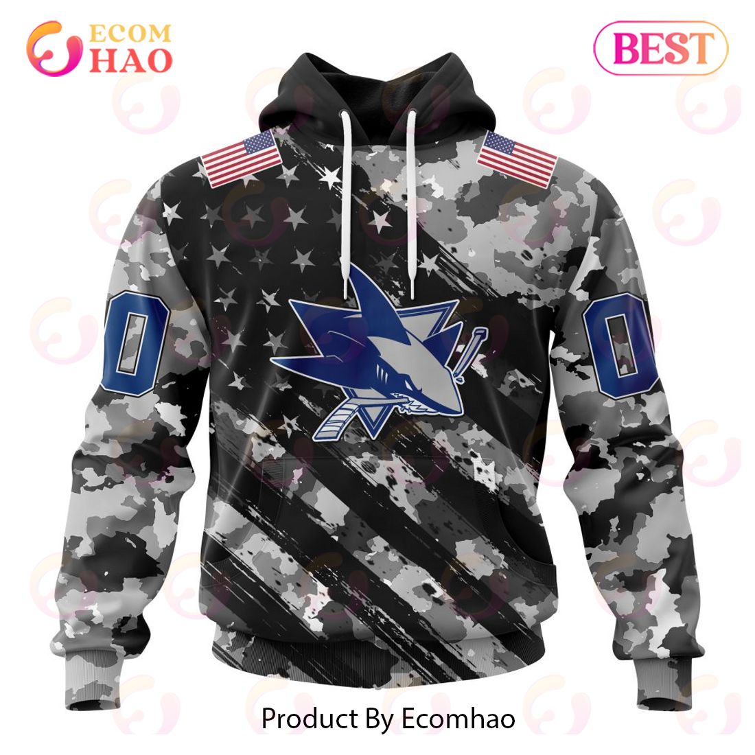 NHL Pittsburgh Penguins Special Camo Armed Forces Design 3D Hoodie