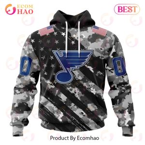NHL St. Louis Blues Special Camo Armed Forces Design 3D Hoodie