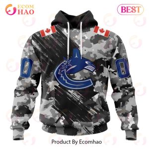 NHL Vancouver Canucks Special Camo Armed Forces Design 3D Hoodie