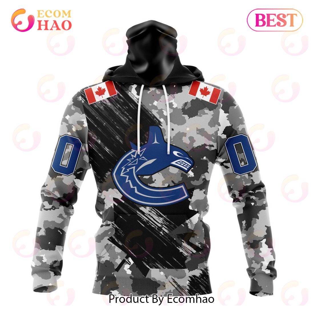 Men's Adidas Camo Vancouver Canucks Military Appreciation Team Authentic Custom Practice Jersey