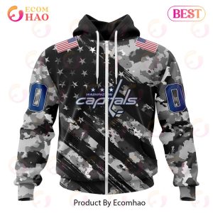 NHL Washington Capitals Special Camo Armed Forces Design 3D Hoodie
